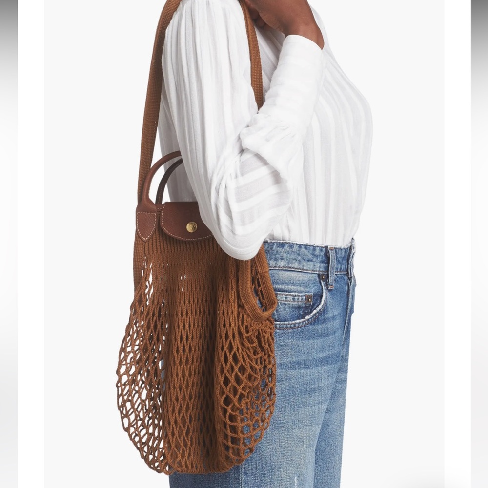 Longchamp Le Pliage Filet Knit Shoulder Bag